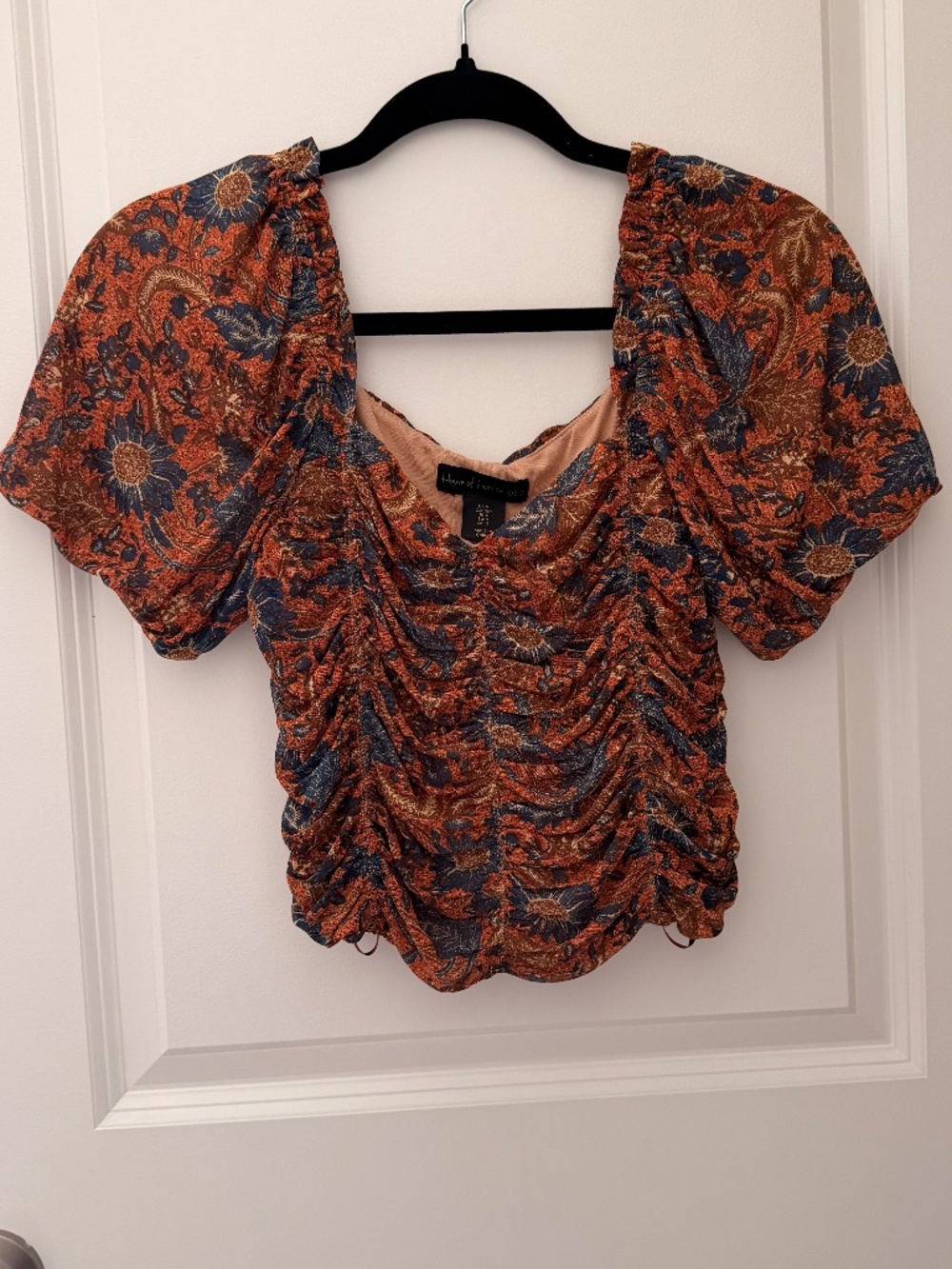 Rouched floral top
